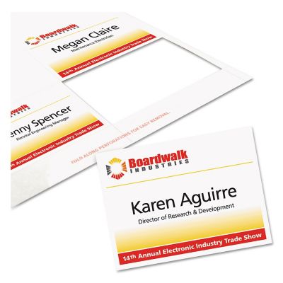 Image showing  Name Badge Insert Refills, Horizontal/Vertical, 3 in. x 4 in., White, 300-Pack