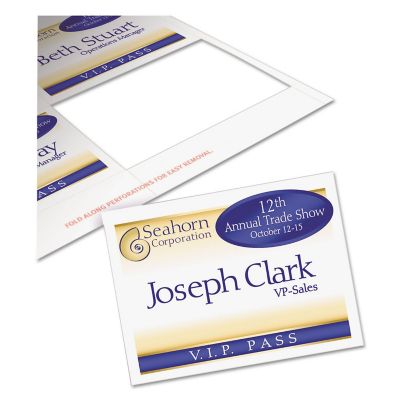 Image showing  Name Badge Insert Refills, Horizontal/Vertical, 3 in. x 4 in., White, 300-Pack