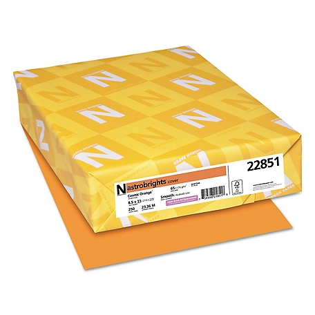 ASTROBRIGHTS Color Cardstock, 65 lb., 8.5 in. x 11 in., Orange, 250-Pack