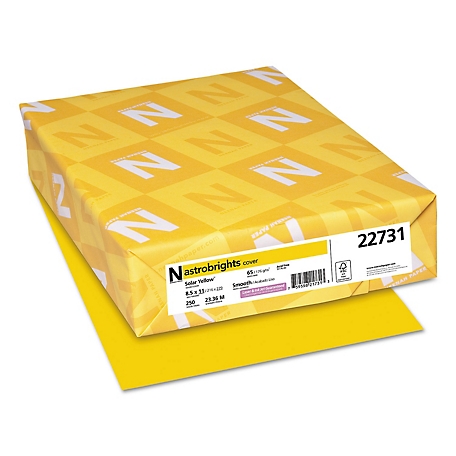 ASTROBRIGHTS Color Cardstock, 65 lb., 8.5 in. x 11 in., Yellow, 250 pk.