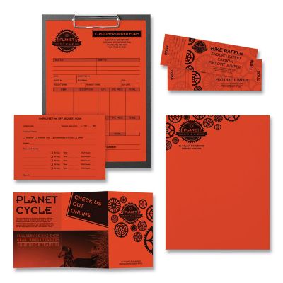 Image showing  Colored Paper, 24 lb., 8.5 in. x 11 in., Orange, 500-Pack