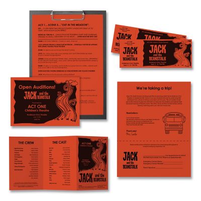 Image showing  Colored Paper, 24 lb., 8.5 in. x 11 in., Orange, 500-Pack