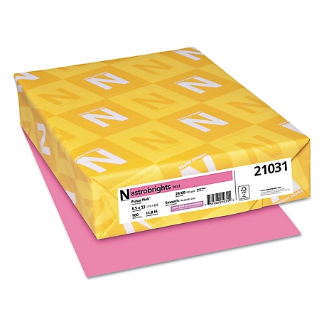 ASTROBRIGHTS Color Paper, 24 lb., 8.5 in. x 11 in., Pink, 500 pk.