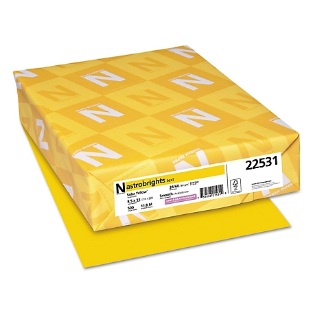 ASTROBRIGHTS Color Paper, 24 lb., 8.5 in. x 11 in., Yellow, 500-Pack