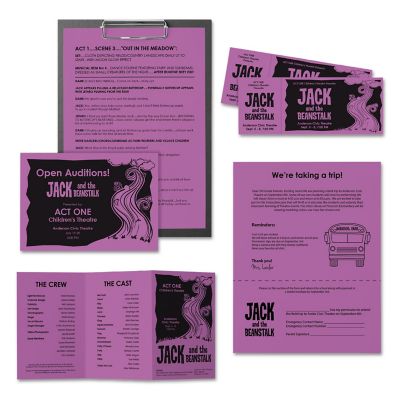 Image showing  Colored Paper, 24 lb., 8.5 in. x 11 in., Purple, 500-Pack
