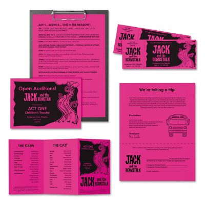 Image showing  Colored Paper, 24 lb., 8.5 in. x 11 in., Fuchsia, 500-Pack