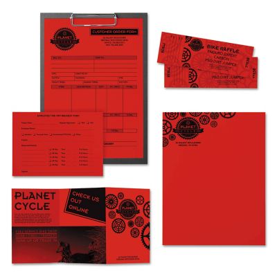 Image showing  Colored Paper, 24 lb., 8.5 in. x 11 in., Red, 500-Pack