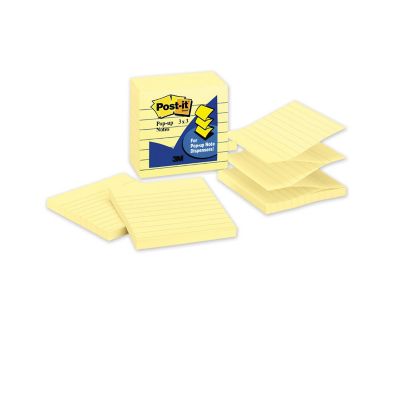 Image showing  Original Pop-Up Refills, 3 in. x 3 in., Canary Yellow, 100 Sheets, 6-Pack