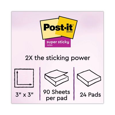 Image showing  Note Pads, 3 in. x 3 in., Canary Yellow, 90 Sheets, 24-Pack