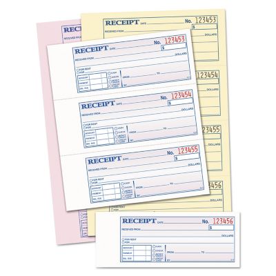 Image showing  Money/Rent Receipt Books, 2-3/4 in. x 7-1/8 in., 100-Pack