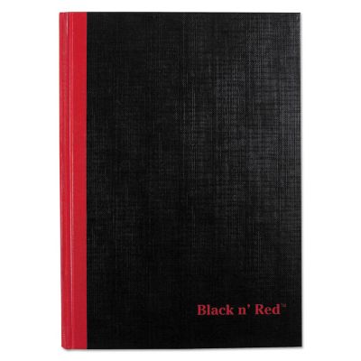 Image showing  Casebound Notebooks, Wide/Legal Rule, Black Cover, 8.25 in. x 5.68 in., 96-Pack
