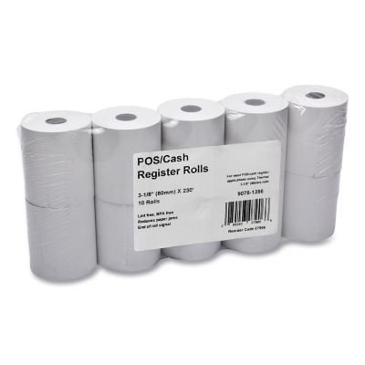 Iconex Direct Thermal Printing Thermal Paper Rolls, 3.13 in. x 230 ft., White, 10 pk.