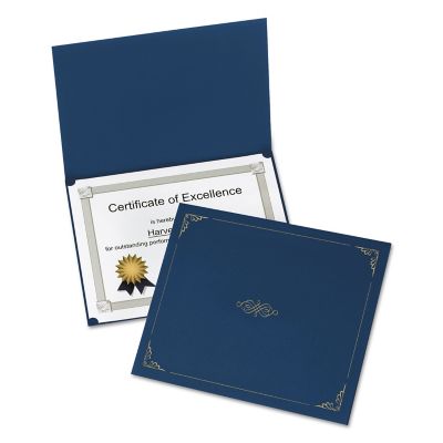 Oxford Certificate Holder, 11-1/4 in. x 8-3/4 in., Dark Blue, 5-Pack
