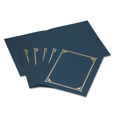 Geographics Certificate/Document Covers, 12-1/2 in. x 9-3/4 in., Navy, 6-Pack
