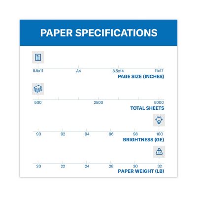 Image showing  Premium Color Copy Print Paper, 100 Brightness, 32 lb., 8.5 in. x 11 in., Photo White