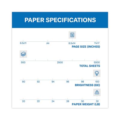 Image showing  Premium Color Copy Print Paper, 100 Brightness, 28 lb., 8.5 in. x 14 in., Photo White
