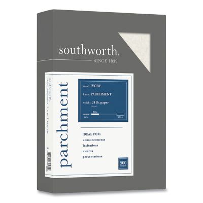 Southworth Parchment Specialty Paper, 24 lb., 8.5 in. x 11 in., Ivory