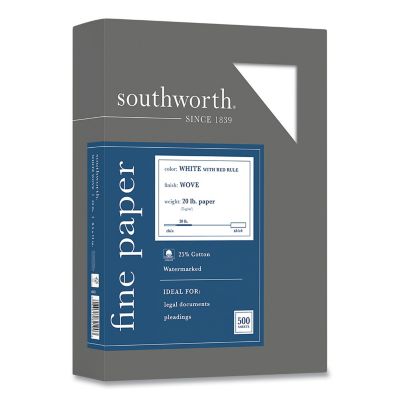Southworth 25% Cotton Business Paper, 95 Brightness, 20 lb., 8.5 in. x 11 in., White