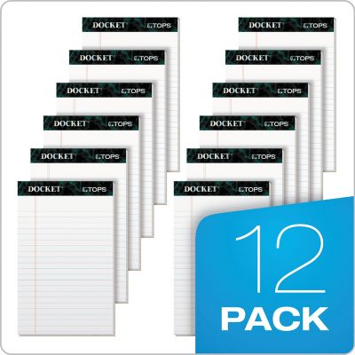 Image showing 5 th Tops Docket Ruled Perforated Pads, Wide/Legal Rule, 8.5 in. x 11.75 in., White, 12-Pack