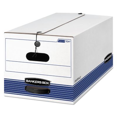 Bankers Box Stor/File Medium-Duty Strength File Storage Boxes, 12 in. x 10 in. x 24 in., White/Blue, 12 pk.