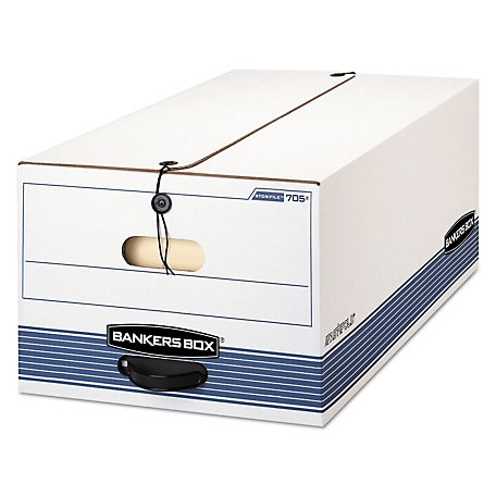 Bankers Box Stor/File Medium-Duty Strength Storage Boxes, White/Blue, 12 pk.