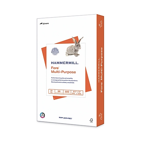 Hammermill Fore Multipurpose Print Paper, 96 Brightness, 20 lb., 8.5 in. x 14 in., White