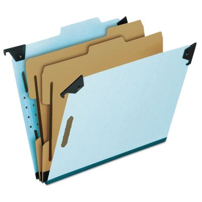 Pendaflex Hanging Classification Folder with Dividers, Letter Size, 2 Dividers, 2/5-Cut Tab, Blue