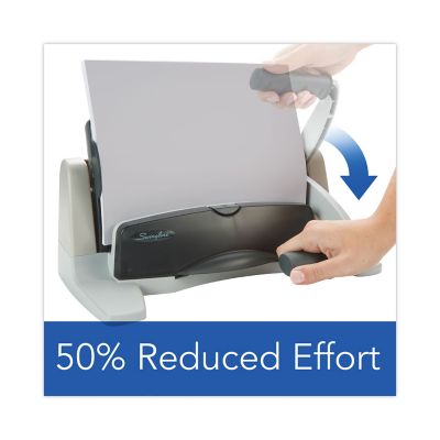 Image showing 4 th Swingline 40-Sheet Lighttouch 2-7 Hole Punch, 9/32 in. Holes, Black/Gray