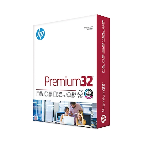 HP Premium Choice Laserjet Paper, 100 Brightness, 32 lb., 8.5 in. x 11 in., Ultra White