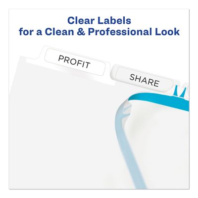 Image showing  Print and Apply Index Maker Label Dividers, 5 White Tabs, Letter Size, Clear, 5 Sets