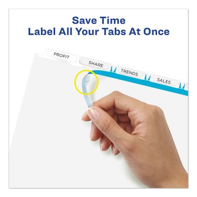 Image showing  Print and Apply Index Maker Label Dividers, 5 White Tabs, Letter Size, Clear, 5 Sets