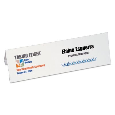 Image showing  Large Embossed Tent Cards, White, 3-1/2 in. x 11 in., 50-Pack