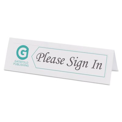 Image showing  Medium Embossed Tent Cards, White, 2-1/2 in. x 8.5 in., 100-Pack