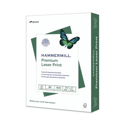 Hammermill Premium Laser Print Paper, 98 Brightness, 32 lb., 8.5 in. x 11 in., White