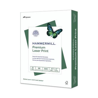 Hammermill Premium Laser Print Paper, 98 Brightness, 32 lb., 8.5 in. x 11 in., White