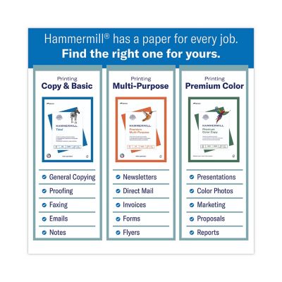 Image showing 3 th Hammermill Premium Laser Print Paper, 8.5 in. x 14 in., 98 Brightness, 24 lb., White