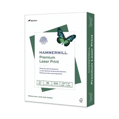 Hammermill Premium Laser Print Paper, 8.5 in. x 11 in., 98 Brightness, 24 lb., White