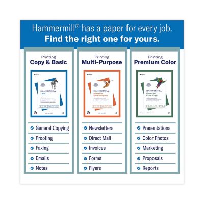 Image showing 3 th Hammermill Premium Laser Print Paper, 8.5 in. x 11 in., 98 Brightness, 24 lb., White