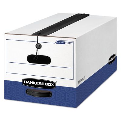 Bankers Box Liberty Plus Heavy-Duty Strength Filing Storage Boxes, Letter Files, White/Blue, 12-Pack