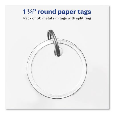 Image showing  Key Tags with Split Ring, White, 50-Pack