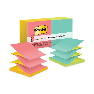 Post-it Pop-up Notes Original Refill, 3 in. x 3 in., Neon, 100 Sheets, 12-Pack