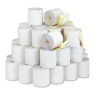Image showing  Impact Printing Carbonless Paper Rolls, 3 in. x 90 ft., White/Canary