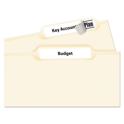 Image showing  Permanent TrueBlock File Folder Labels with Sure Feed Technology, 0.66 in. x 3.44 in., White, 50-Pack