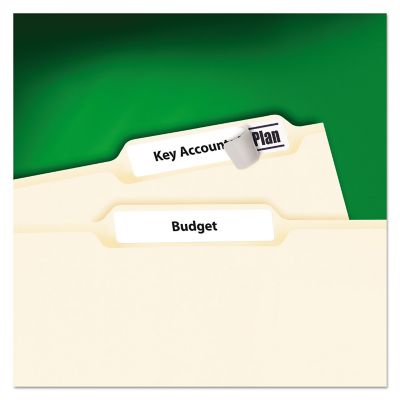 Image showing  Permanent TrueBlock File Folder Labels with Sure Feed Technology, 0.66 in. x 3.44 in., White, 25-Pack
