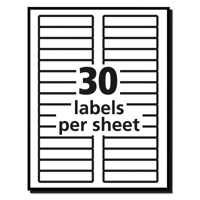 Image showing 5 th Avery Permanent TrueBlock File Folder Labels with Sure Feed Technology, 0.66 in. x 3.44 in., White, 25-Pack