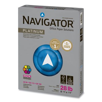 Navigator Platinum Paper, 99 Brightness, 28 lb., 8.5 in. x 11 in., White, 500-Pack