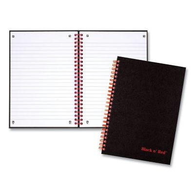 Image showing  Twin Wire Hardcover Business Notebook, Wide/Legal Rule, Black Cover, 70-Pack