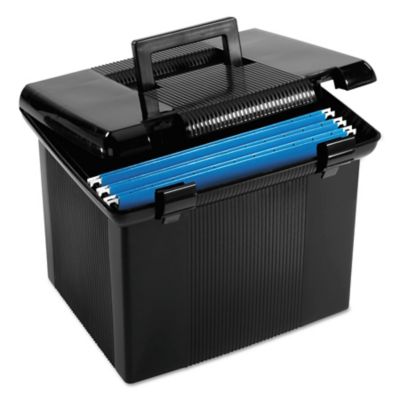 Pendaflex Portable File Boxes, Letter Files, 13.88 in. x 14 in. x 11.13 in., Black
