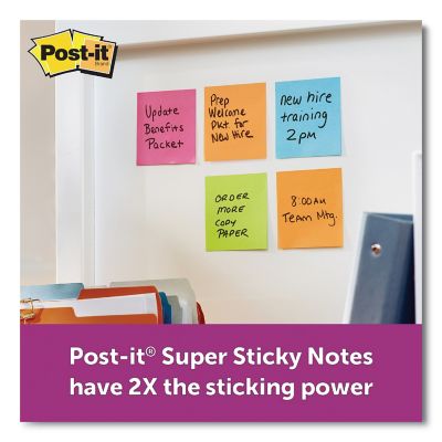 Image showing 5 th Post-it Notes Super Sticky Note Pads in Rio de Janeiro Colors, 3 in. x 3 in., 70 Sheets, 24-Pack