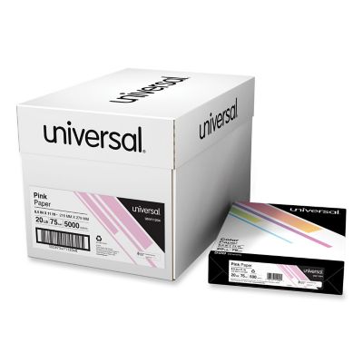 Universal Deluxe Colored Paper, 20 lb., 8.5 in. x 11 in., Pink, 500 Sheets